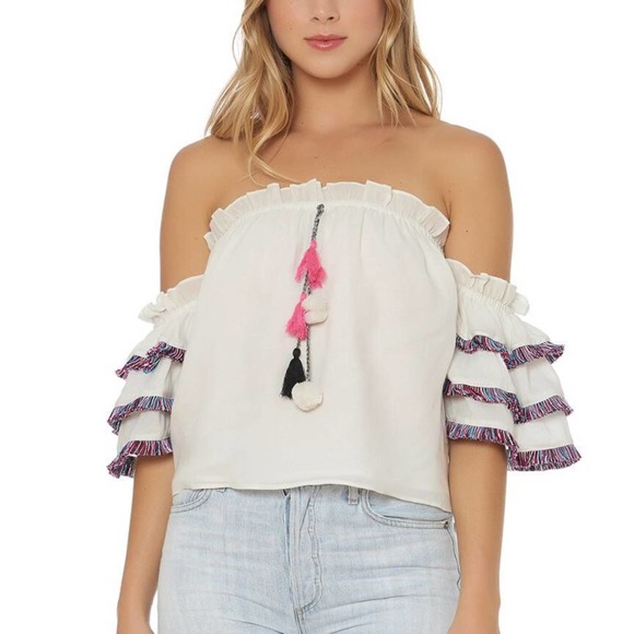 Carter Koral Crop Top White Size Extra Small - Picture 1 of 10